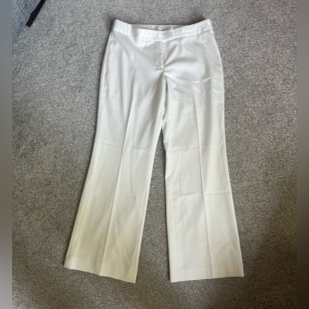 White House Black Market Cream Wide Leg Pants